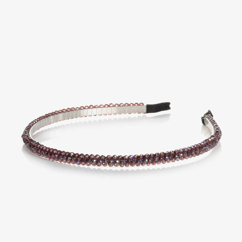 Pan Con Chocolate-Girls Pink Crystal Bead Hairband | Childrensalon Outlet