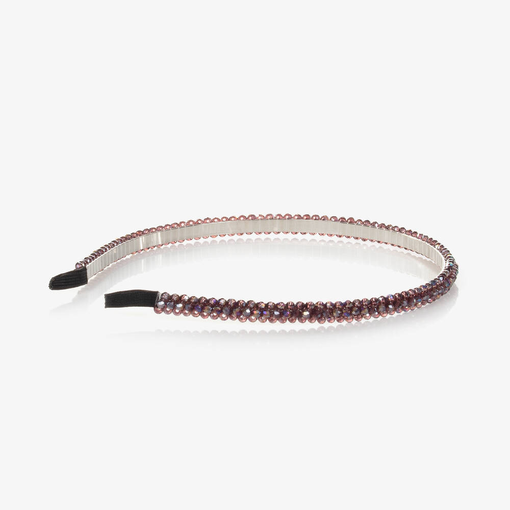 Pan Con Chocolate-Girls Pink Crystal Bead Hairband | Childrensalon Outlet