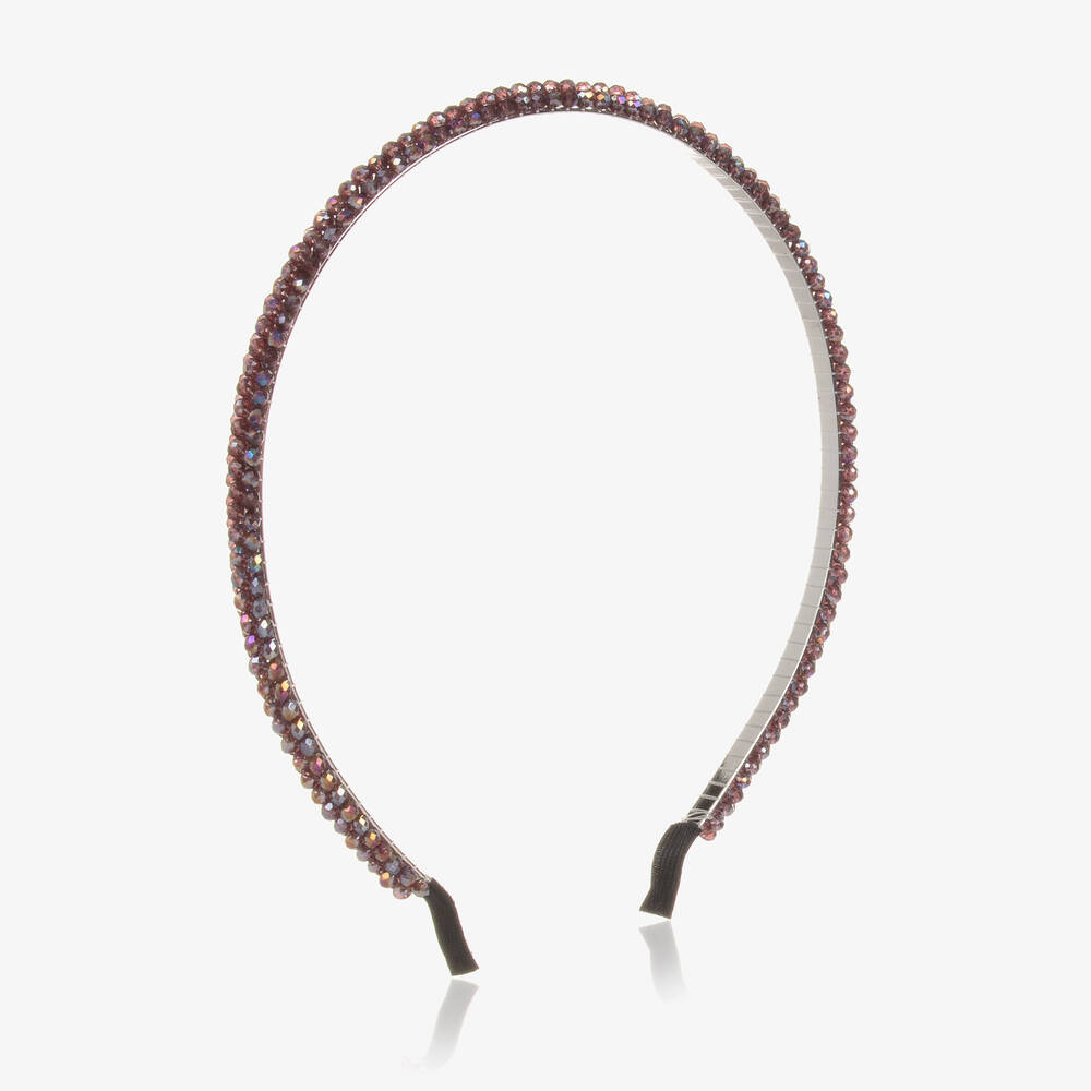 Pan Con Chocolate - Girls Pink Crystal Bead Hairband | Childrensalon