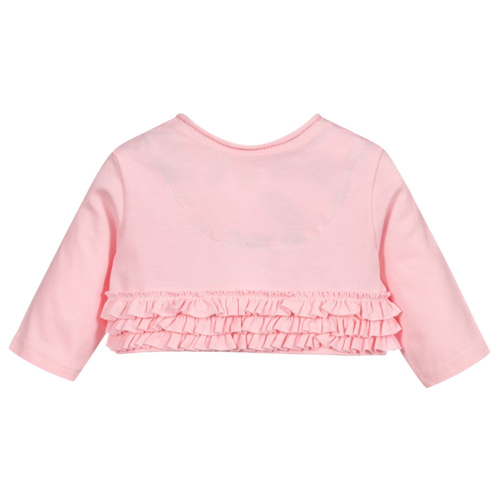 Pan Con Chocolate-Girls Pink Jersey Cardigan | Childrensalon Outlet