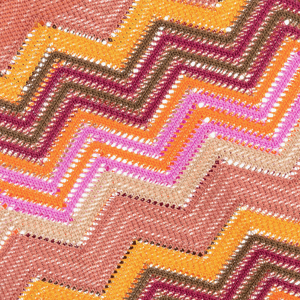 Pan Con Chocolate-Girls Pink & Orange Zigzag Knit Trousers | Childrensalon Outlet