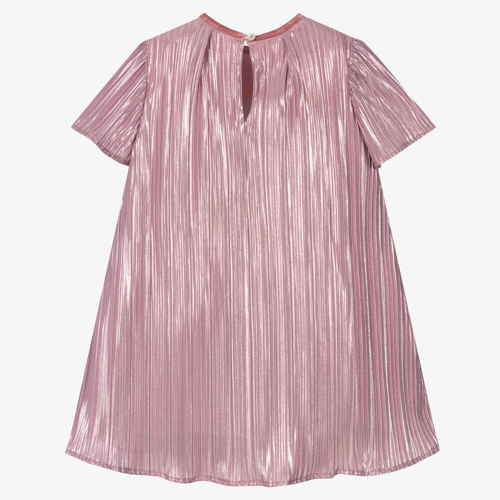 بان كون شوكولا-فستان بكسرات لون زهري | Childrensalon Outlet