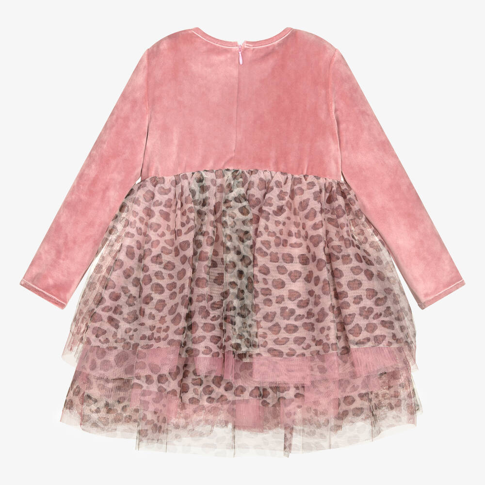 Pan Con Chocolate-Girls Pink Velour & Tulle Dress | Childrensalon Outlet