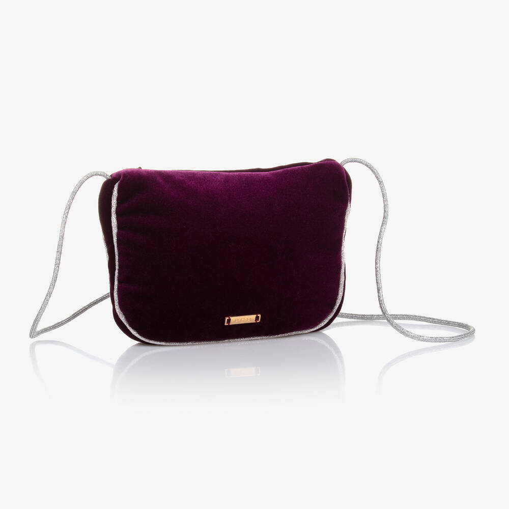 Pan Con Chocolate Girls Purple Velvet Shoulder Bag (18cm