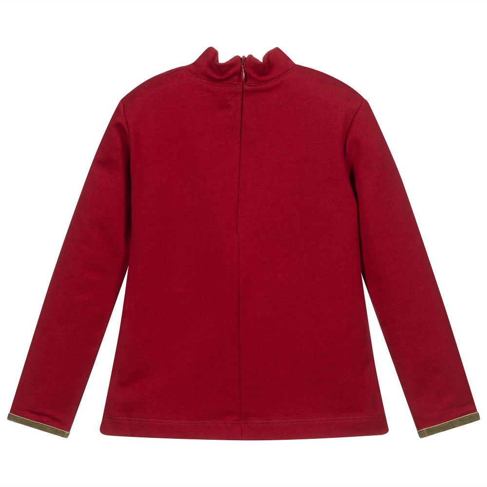 بان كون شوكولا-Girls Red Cotton Top | Childrensalon Outlet