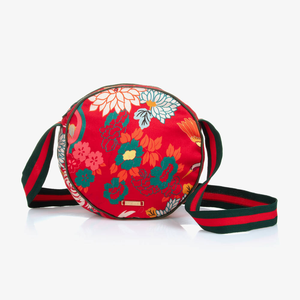 Pan Con Chocolate - Girls Red Floral Crossbody Bag (17cm) | Childrensalon