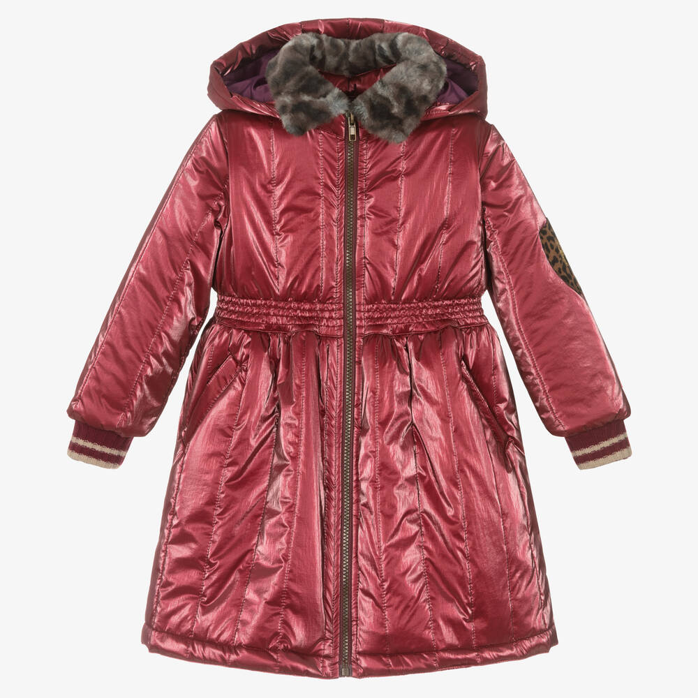 Pan Con Chocolate - Girls Red Hooded Coat | Childrensalon