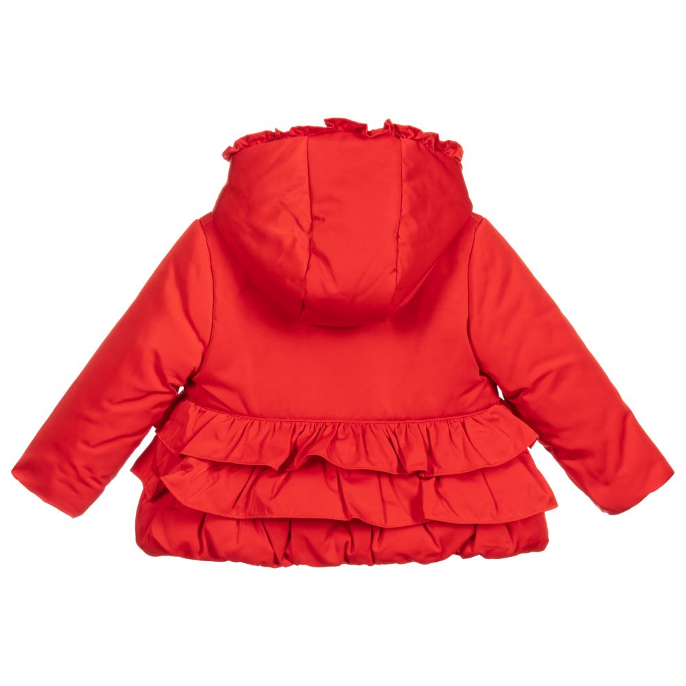 Pan Con Chocolate-Girls Red Hooded Jacket | Childrensalon Outlet