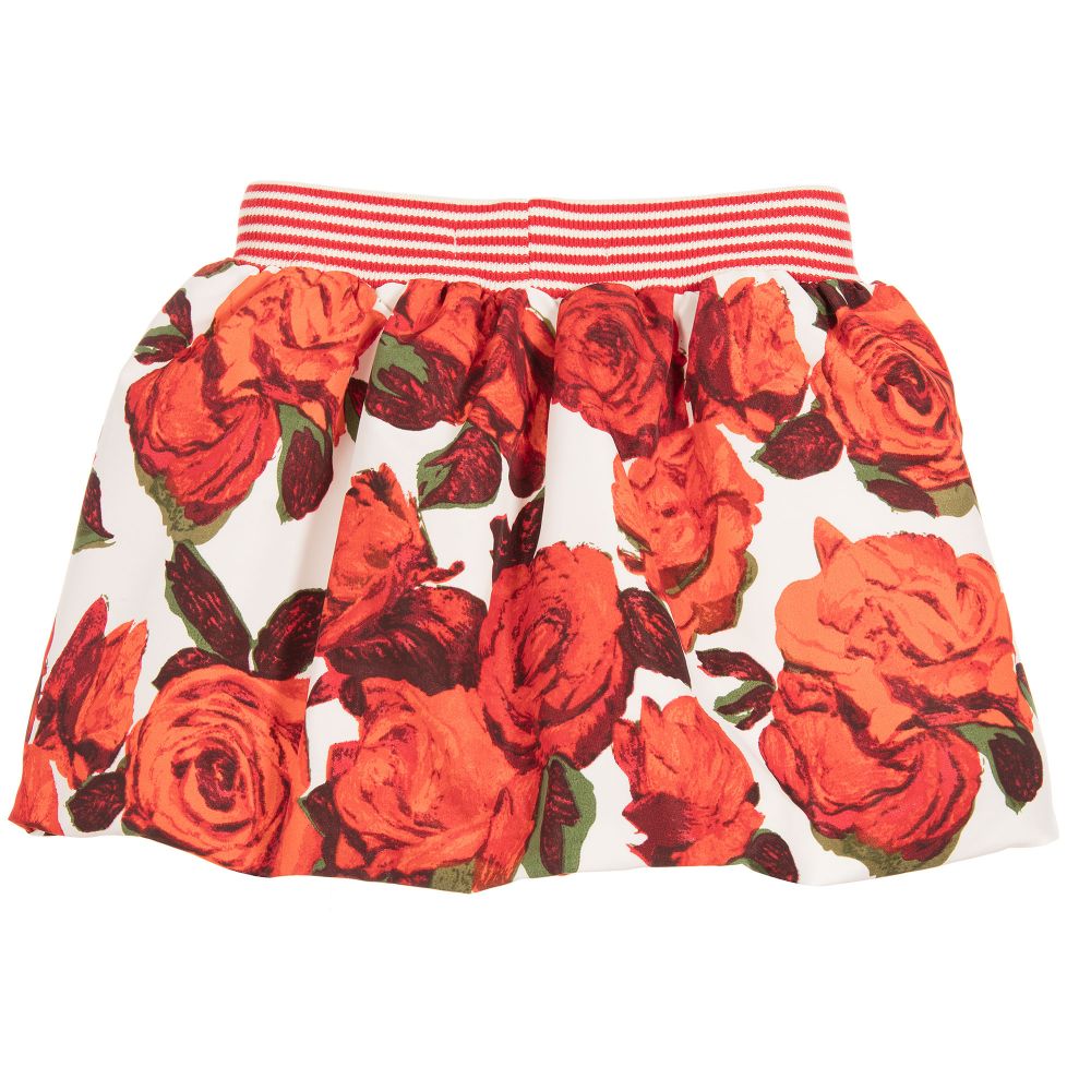 Pan Con Chocolate-Girls Rose Print Skirt | Childrensalon Outlet