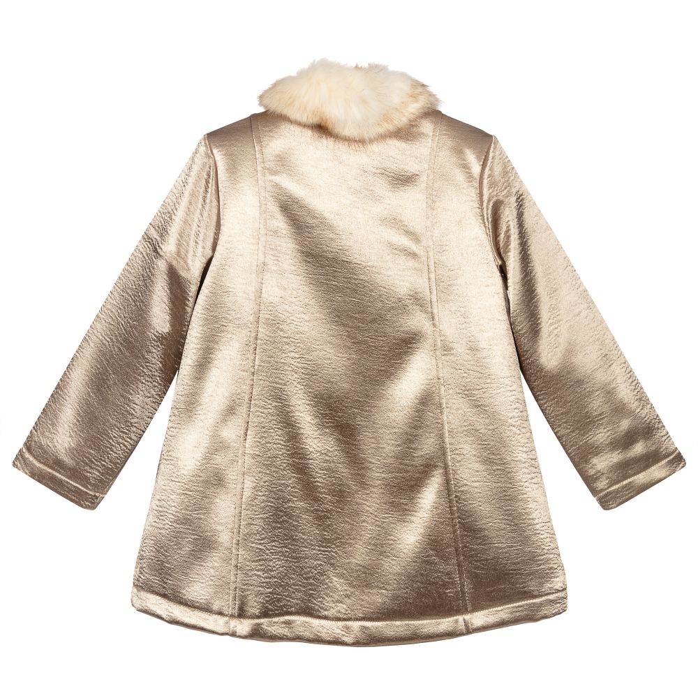 Pan Con Chocolate-Girls Shiny Gold Coat | Childrensalon Outlet