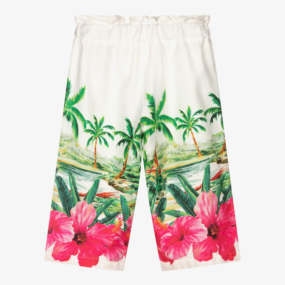 بان كون شوكولا-بنطلون قطن بوبلين لون أبيض للبنات | Childrensalon Outlet