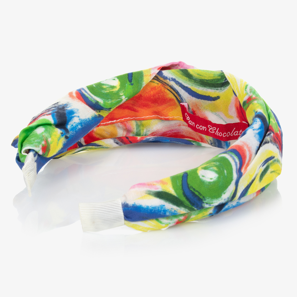 Pan Con Chocolate-Girls White & Green Hairband | Childrensalon Outlet