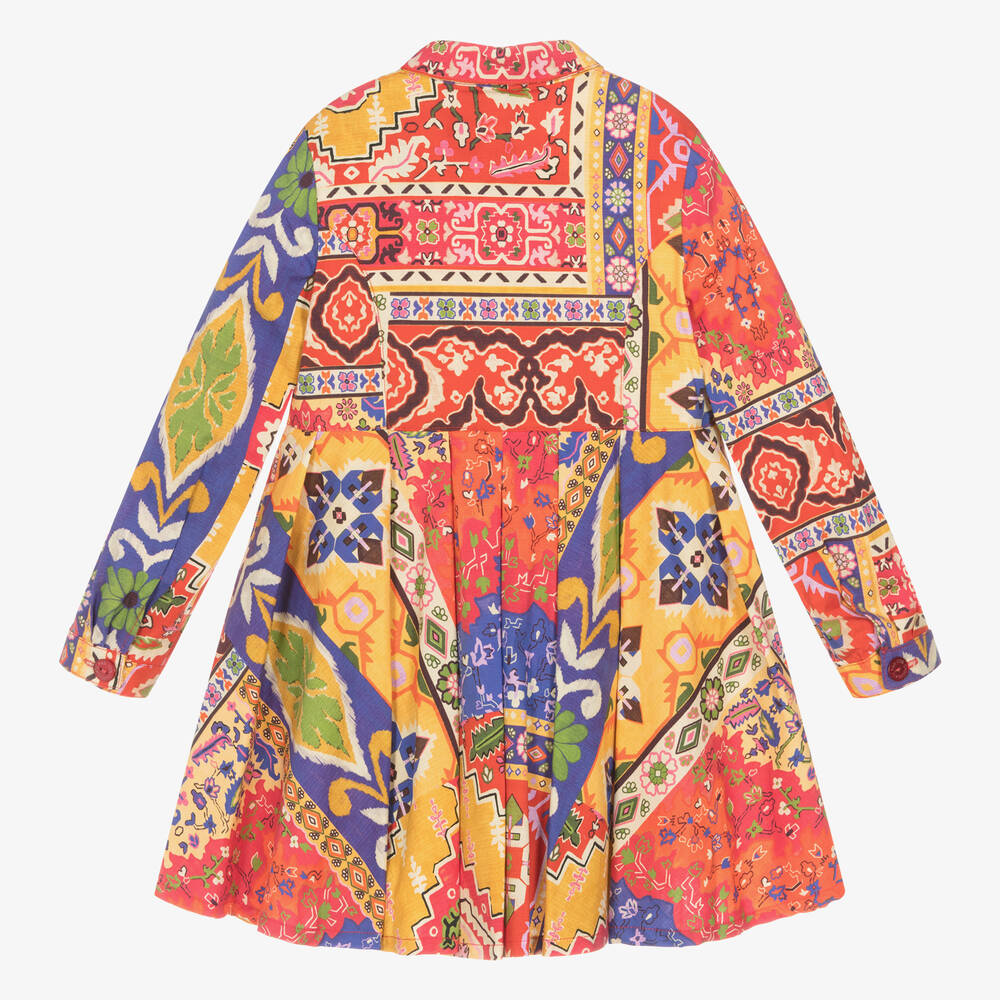 بان كون شوكولا-Girls Yellow & Red Cotton Shirt Dress | Childrensalon Outlet