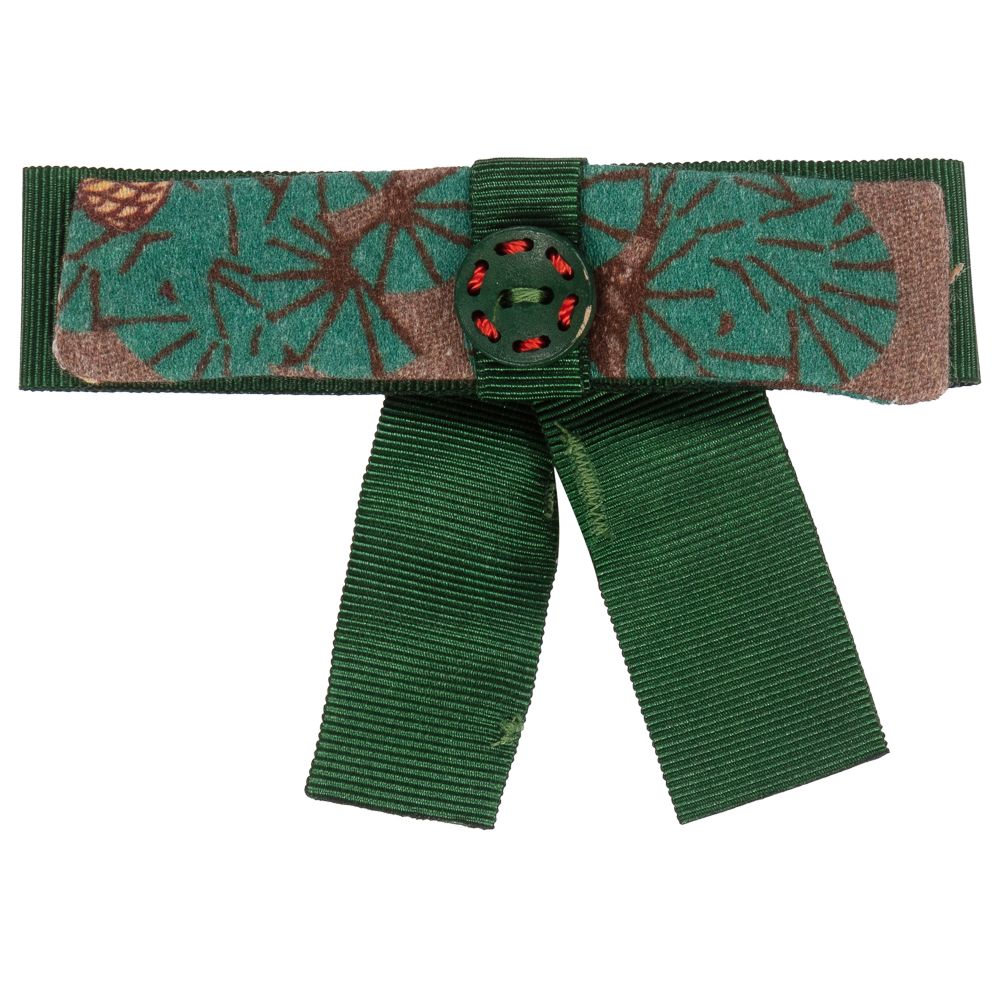 Pan Con Chocolate - Green Bow Hairclip (10.5cm) | Childrensalon