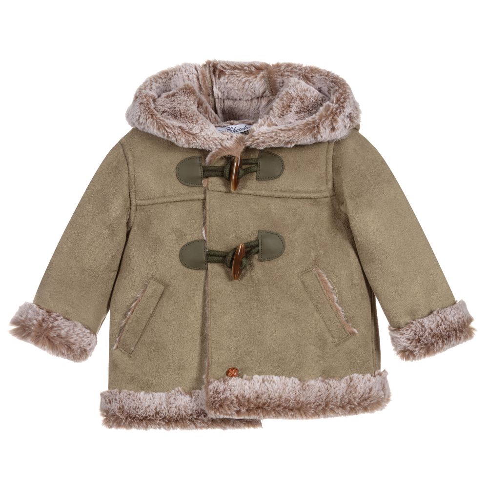 Pan Con Chocolate - Green Duffle Baby Coat | Childrensalon