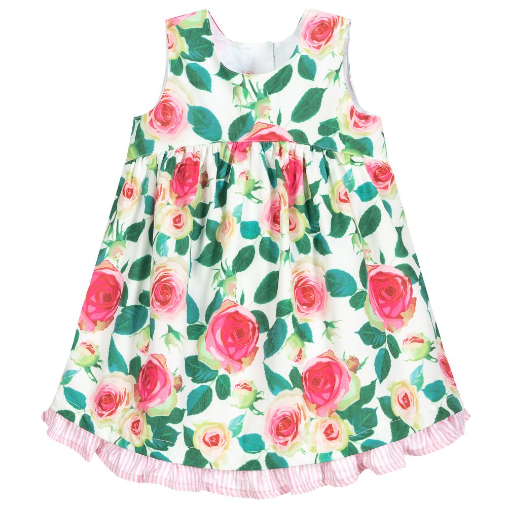 Pan Con Chocolate - Green & Pink Floral Dress Set | Childrensalon