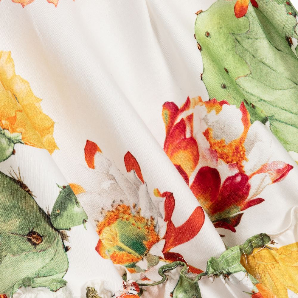 Pan Con Chocolate-بلوز قطن لون عاجي، برتقالي وأخضر | Childrensalon Outlet