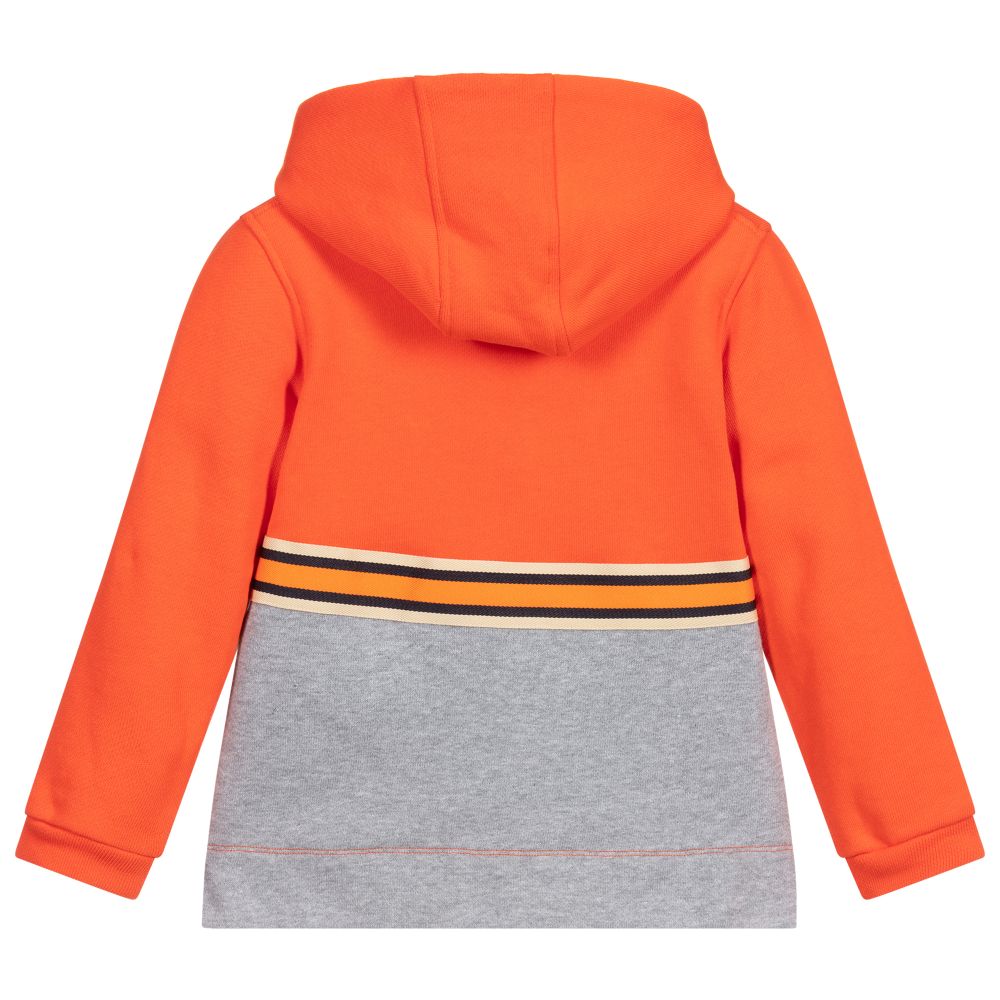 بان كون شوكولا-Orange & Grey Cotton Hoodie | Childrensalon Outlet