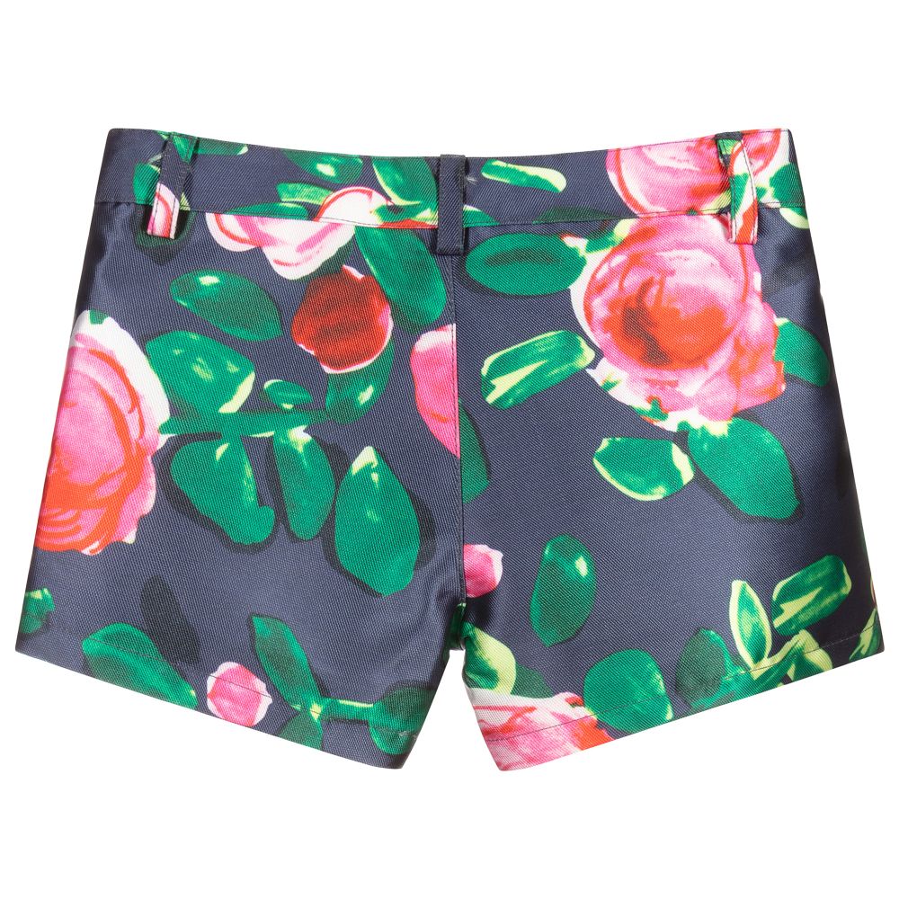 Pan Con Chocolate-Pink & Green Floral Shorts | Childrensalon Outlet