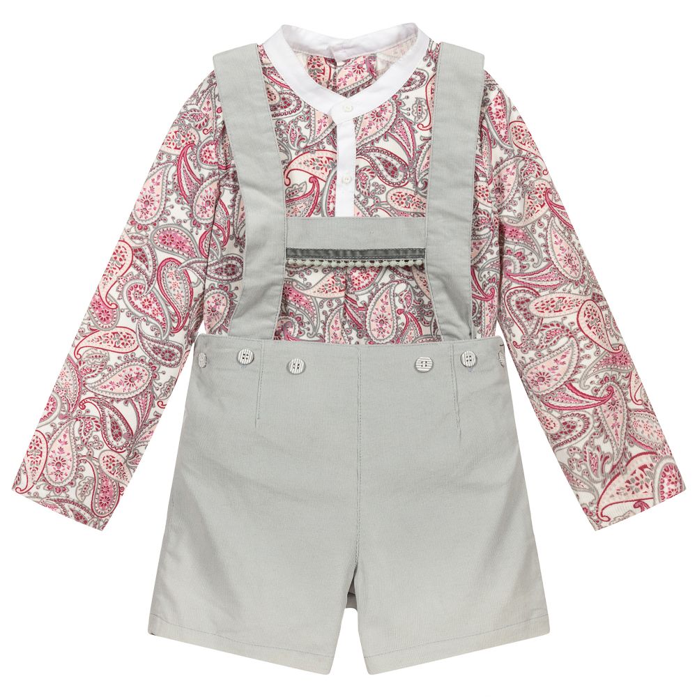 Pan Con Chocolate - Pink & Grey Shorts Set | Childrensalon