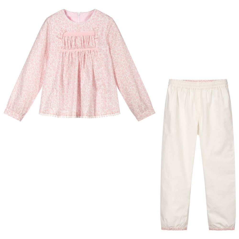 بان كون شوكولا-Pink & Ivory Outfit Set | Childrensalon Outlet