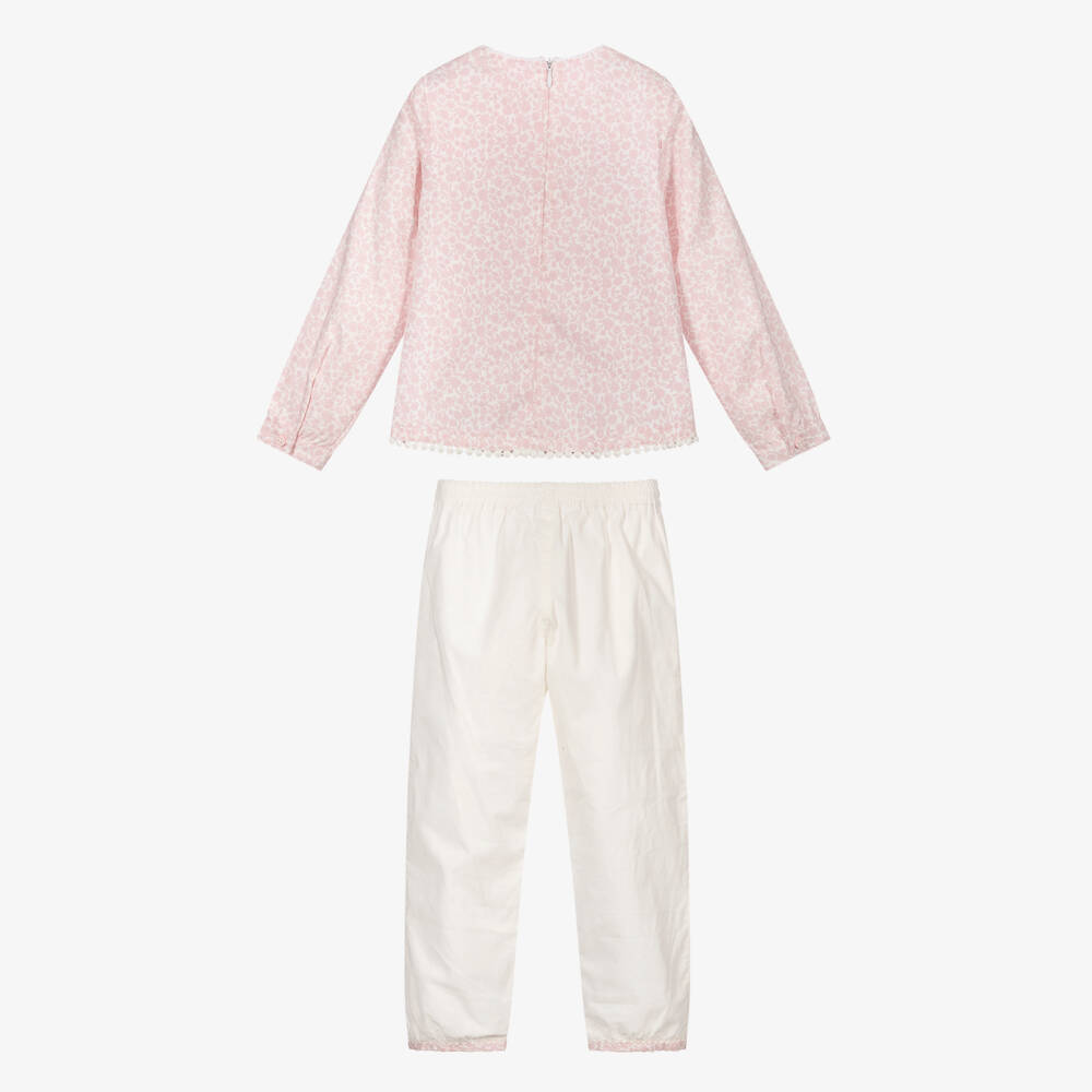Pan Con Chocolate-Pink & Ivory Outfit Set | Childrensalon Outlet