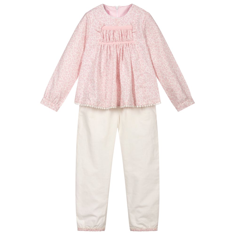 Pan Con Chocolate - Pink & Ivory Outfit Set | Childrensalon