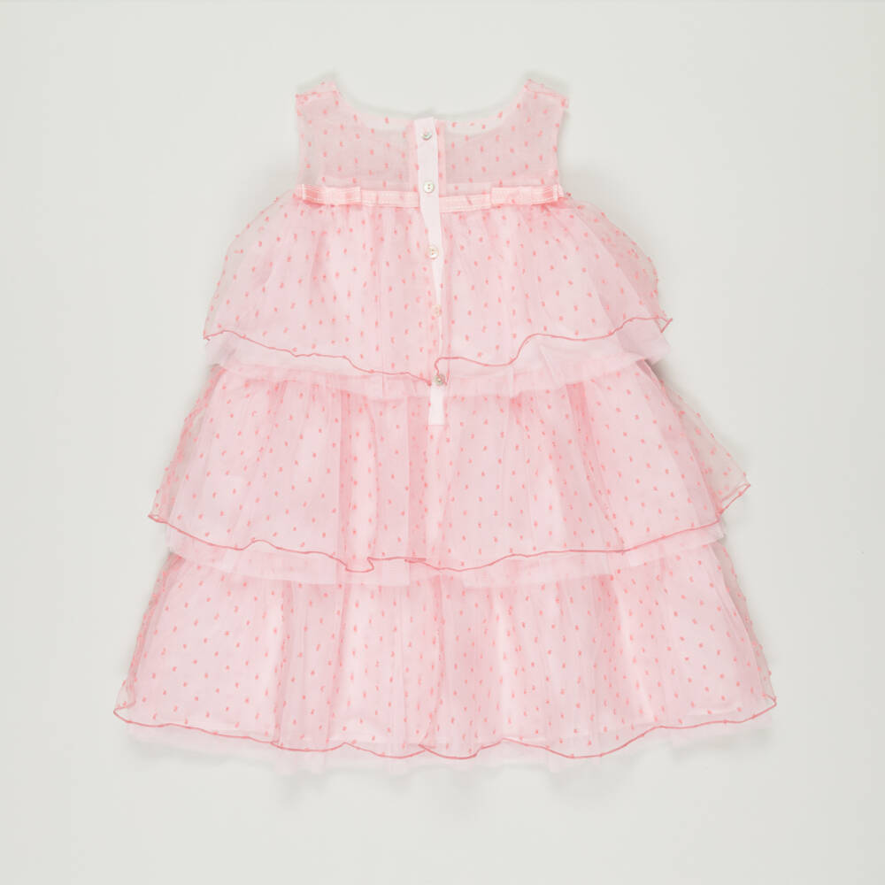 Pan Con Chocolate-Preloved Girls Pink Organza Ruffle Dress (10 years) | Childrensalon Outlet