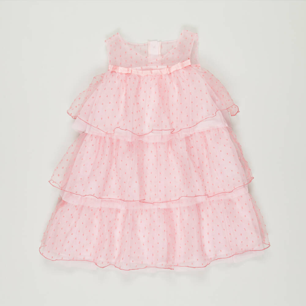 Pan Con Chocolate-Preloved Girls Pink Organza Ruffle Dress (10 years) | Childrensalon Outlet