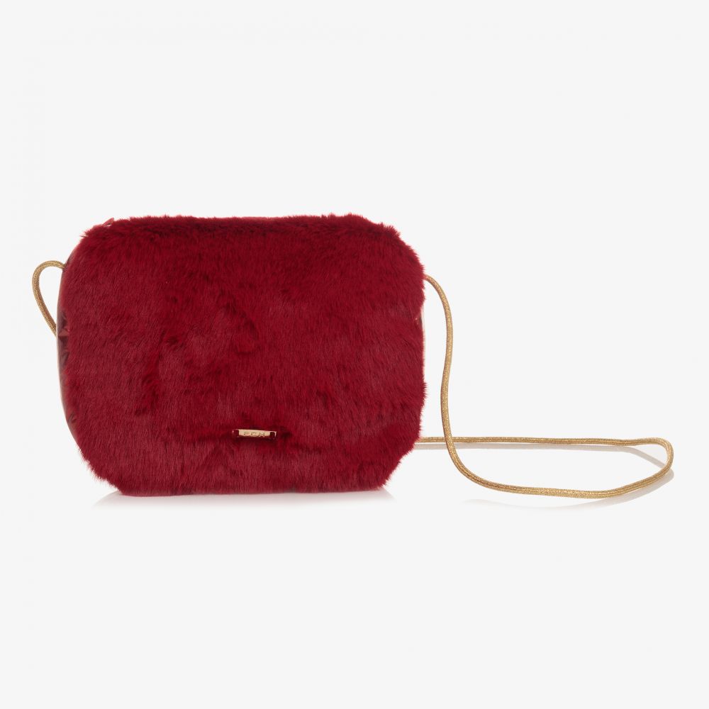 Pan Con Chocolate - Red Faux Fur Bag (20cm) | Childrensalon