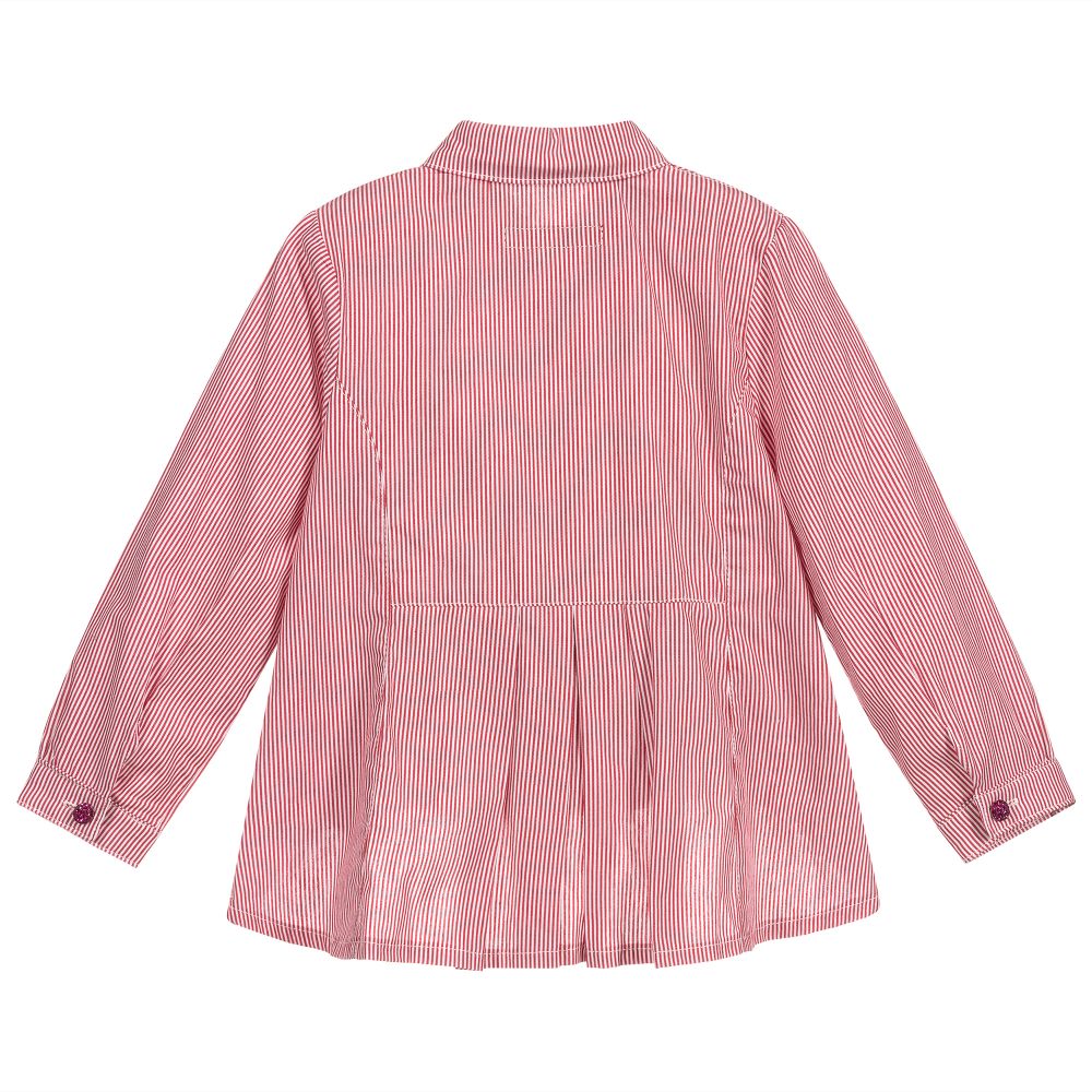 Pan Con Chocolate-Red Striped Cotton Blouse | Childrensalon Outlet