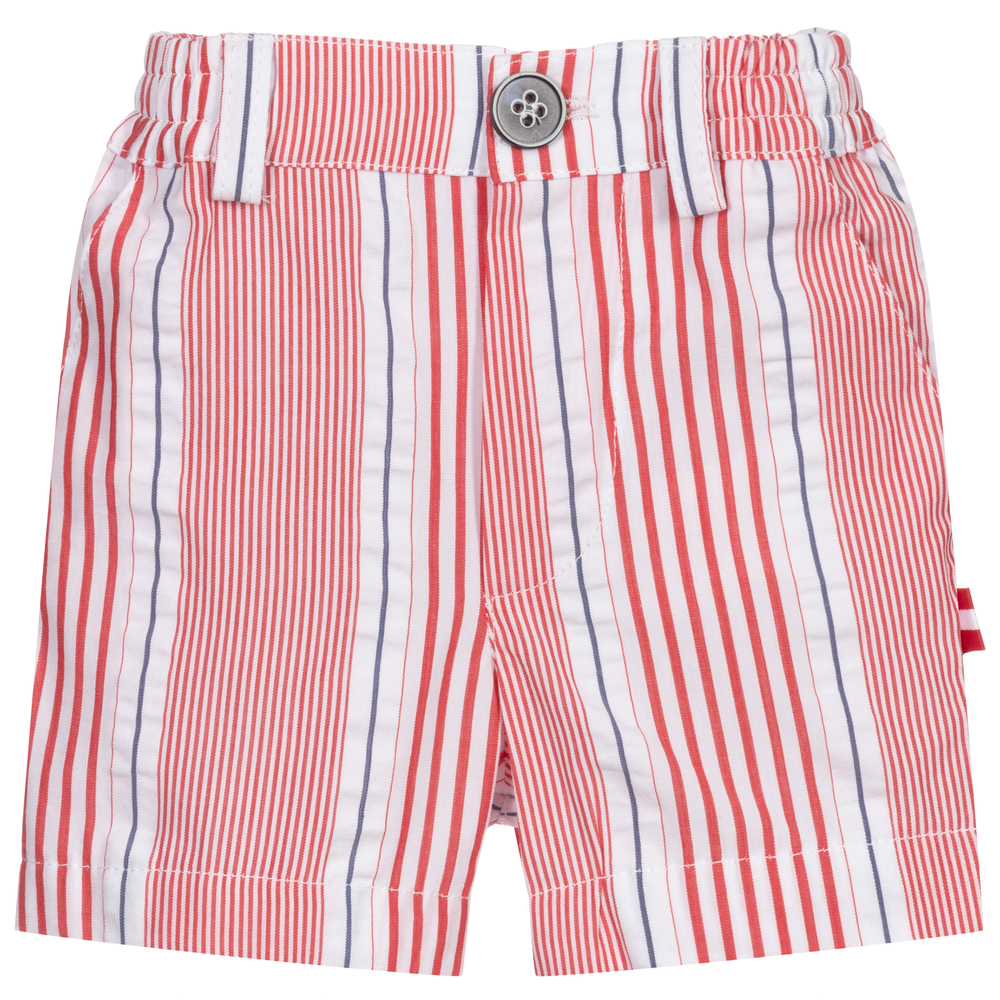 Pan con Chocolate Boys Striped Cotton Shorts