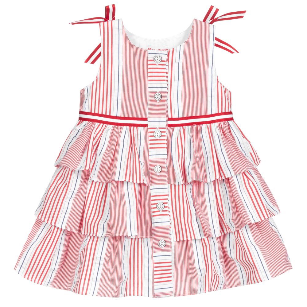 Pan Con Chocolate - Red & White Striped Dress Set | Childrensalon