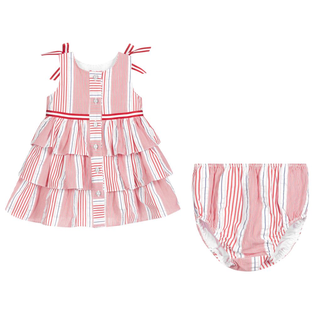 بان كون شوكولا-Red & White Striped Dress Set | Childrensalon Outlet