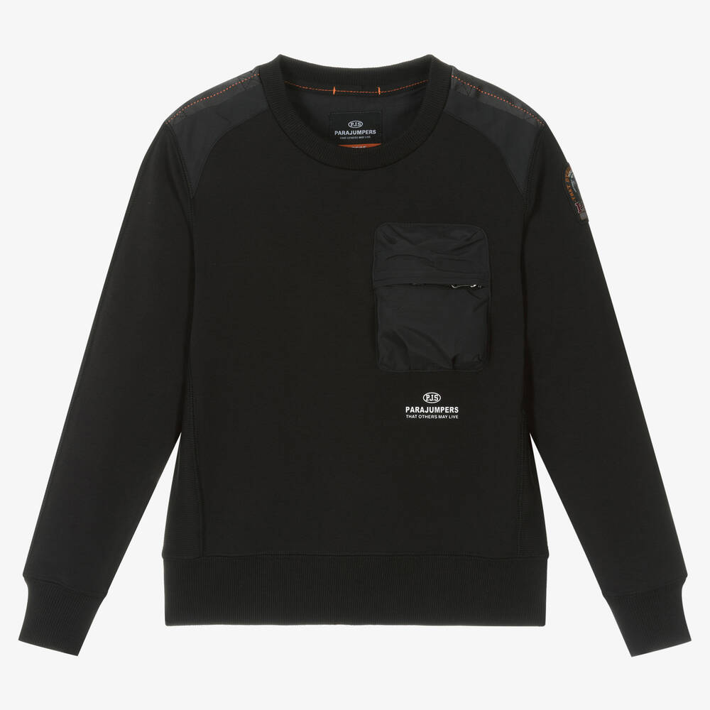 Parajumpers - Boys Black Cotton Sweatshirt | Childrensalon