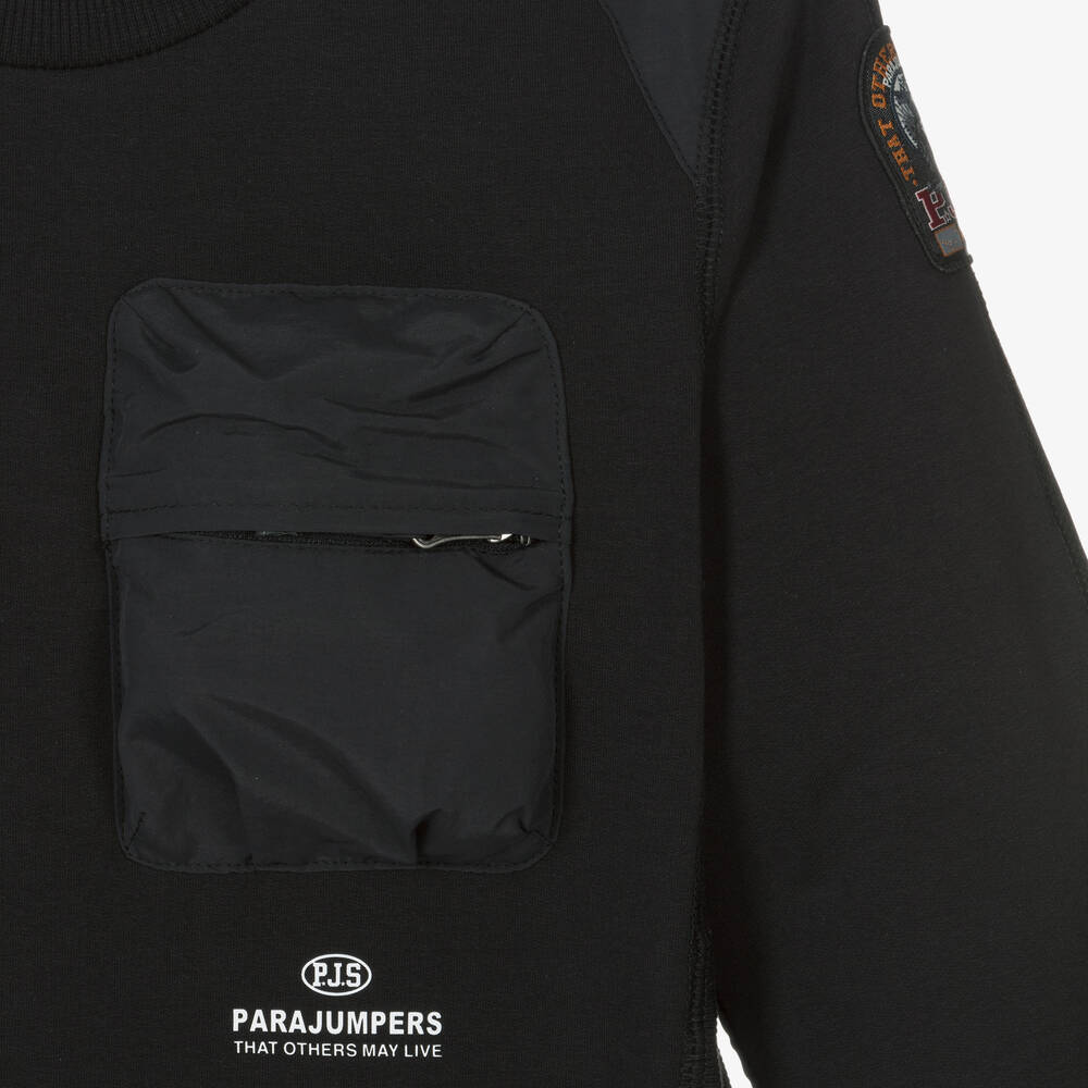 Parajumpers-Boys Black Cotton Sweatshirt | Childrensalon Outlet
