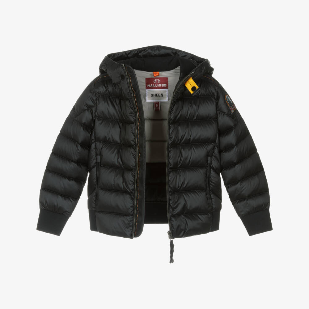 Parajumpers-Boys Black Down-Padded Pharrell Puffer Jacket with Hood | Childrensalon Outlet