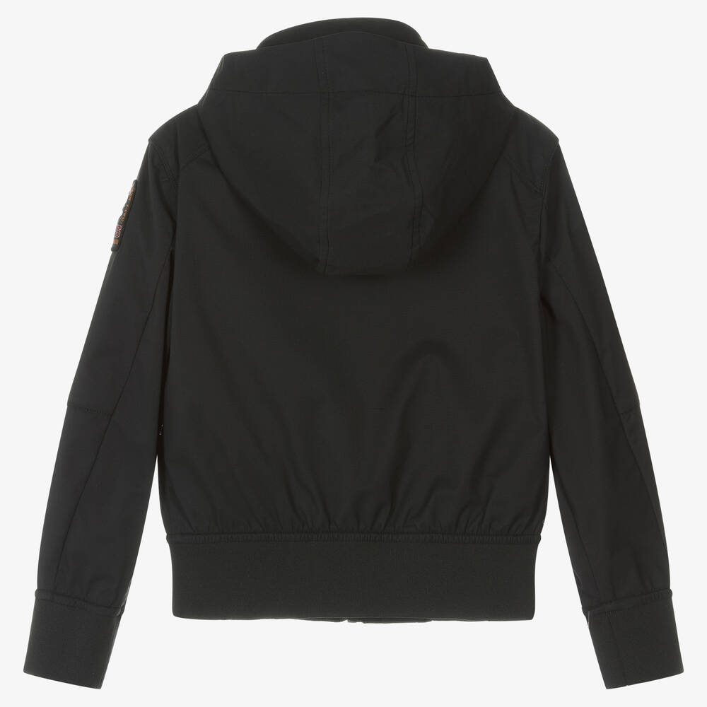 Parajumpers-Boys Black Short Hooded Jacket | Childrensalon Outlet