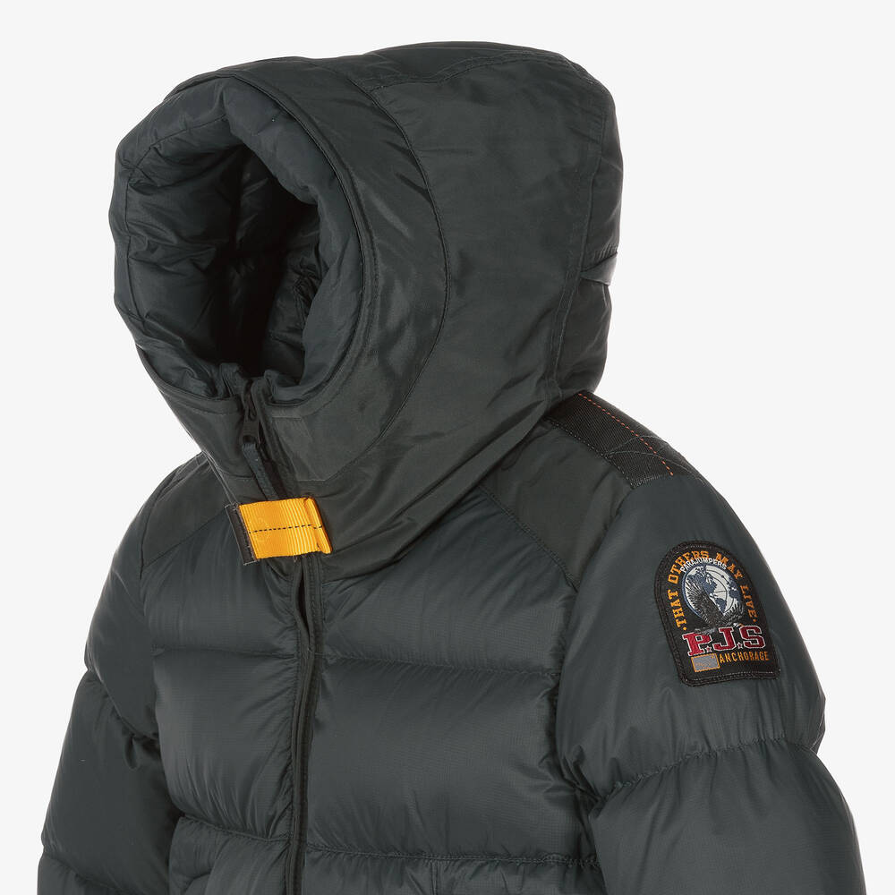 Parajumpers-Boys Dark Green Hooded Down Jacket | Childrensalon Outlet