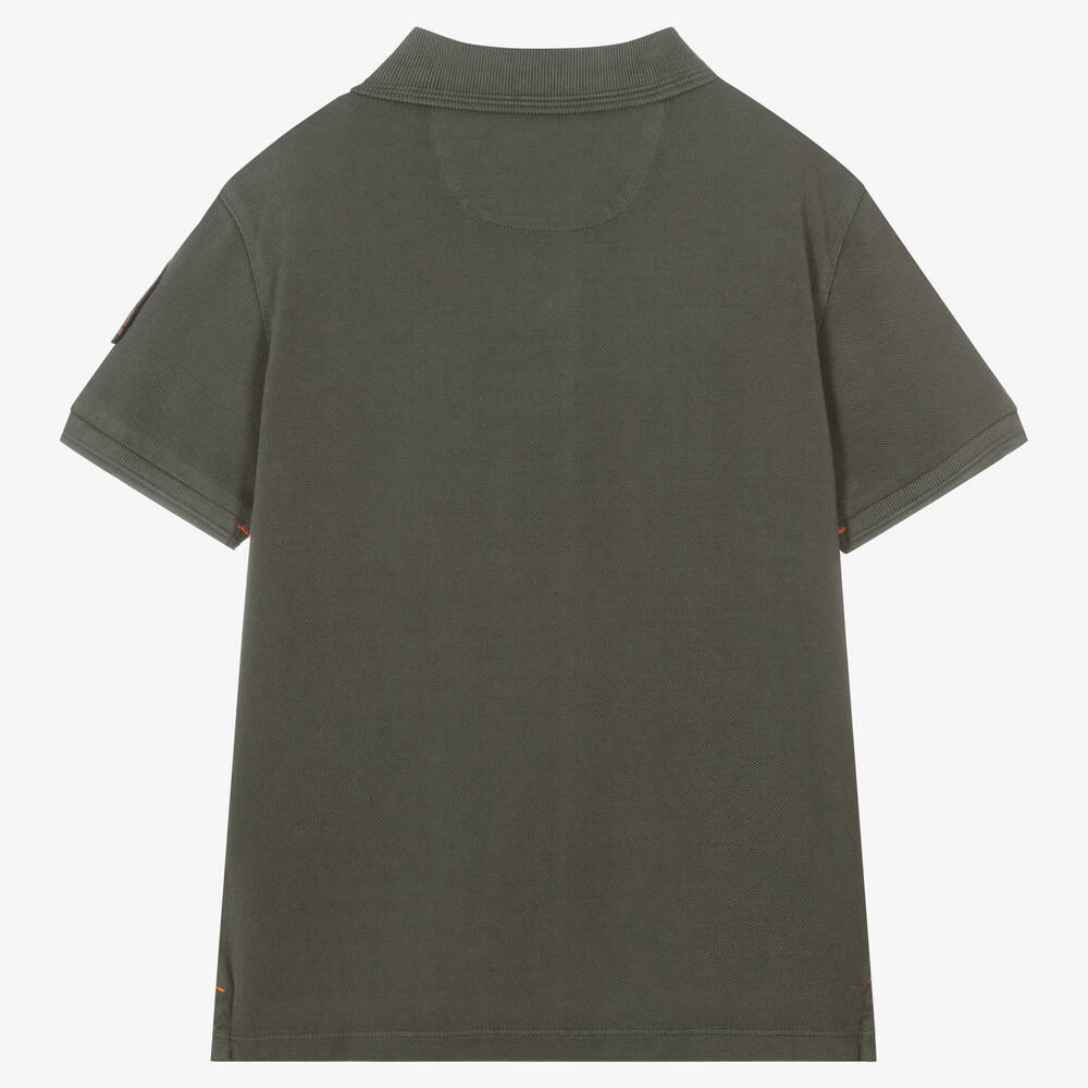 Parajumpers-Boys Green Cotton Polo Shirt | Childrensalon Outlet
