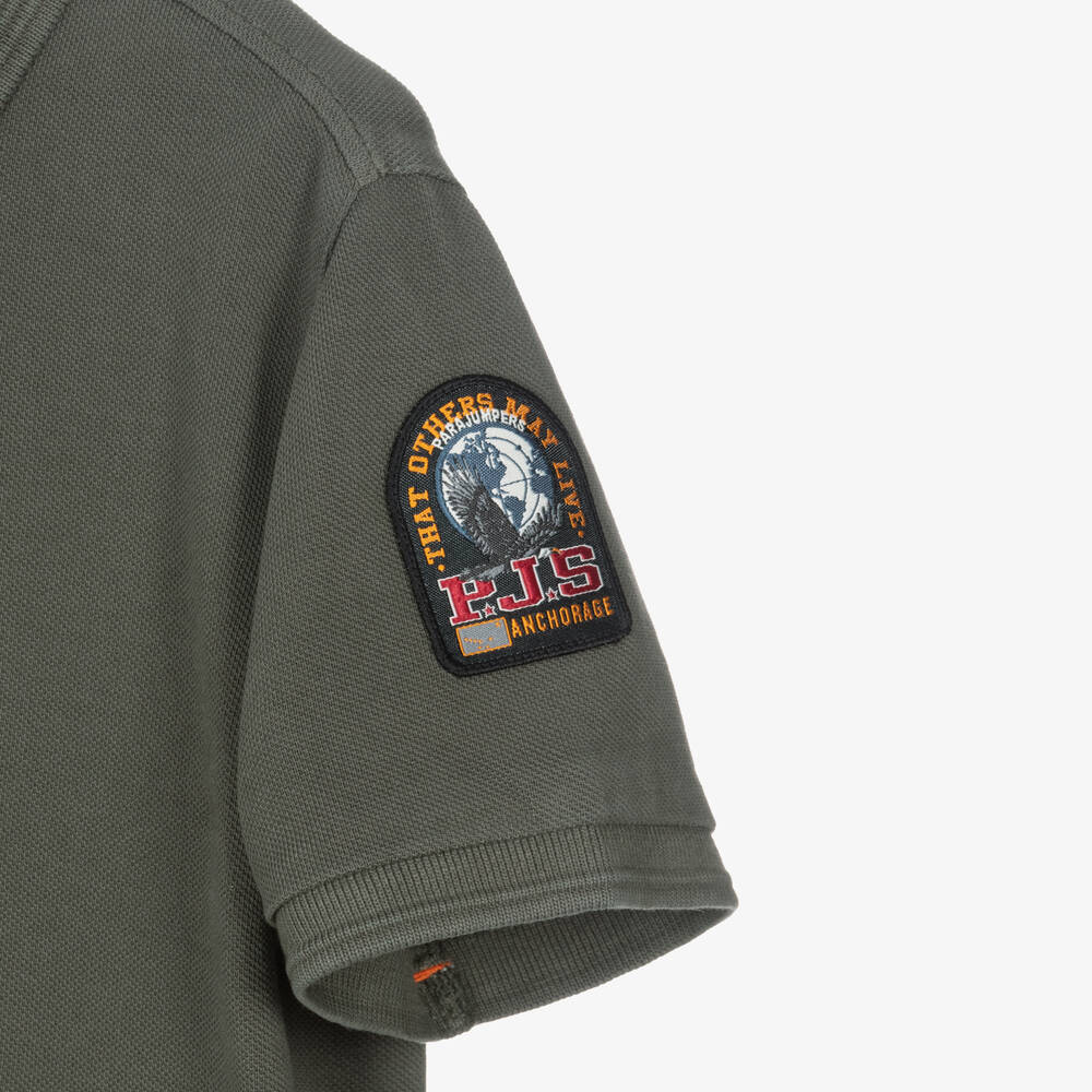 Parajumpers-Boys Green Cotton Polo Shirt | Childrensalon Outlet