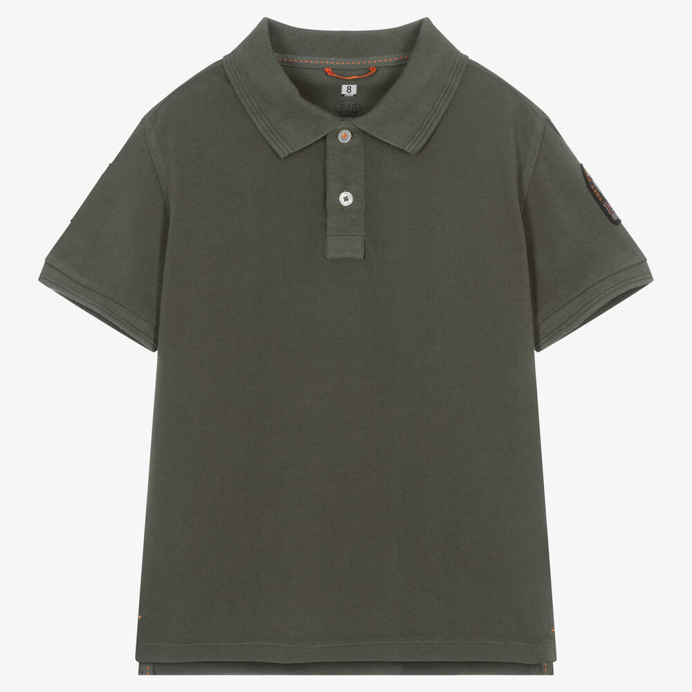 Parajumpers-Boys Green Cotton Polo Shirt | Childrensalon Outlet