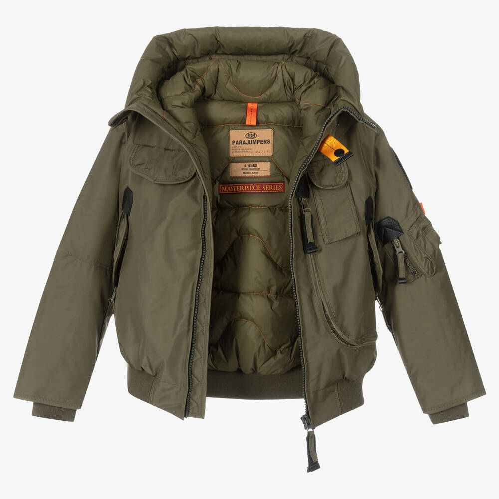 Parajumpers-Boys Green Down Padded Jacket | Childrensalon Outlet