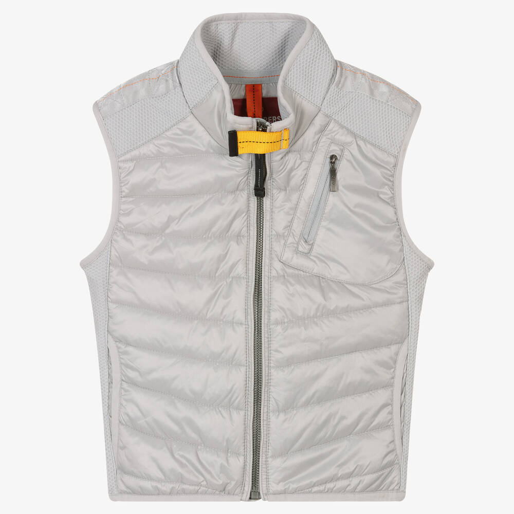 Parajumpers - Boys Grey Nylon & Jersey Padded Gilet | Childrensalon