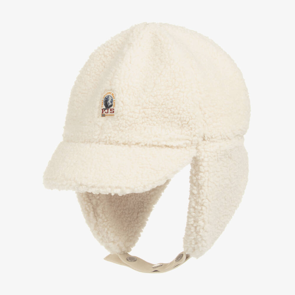 Parajumpers-Boys Ivory Fleece Earflap Hat | Childrensalon Outlet