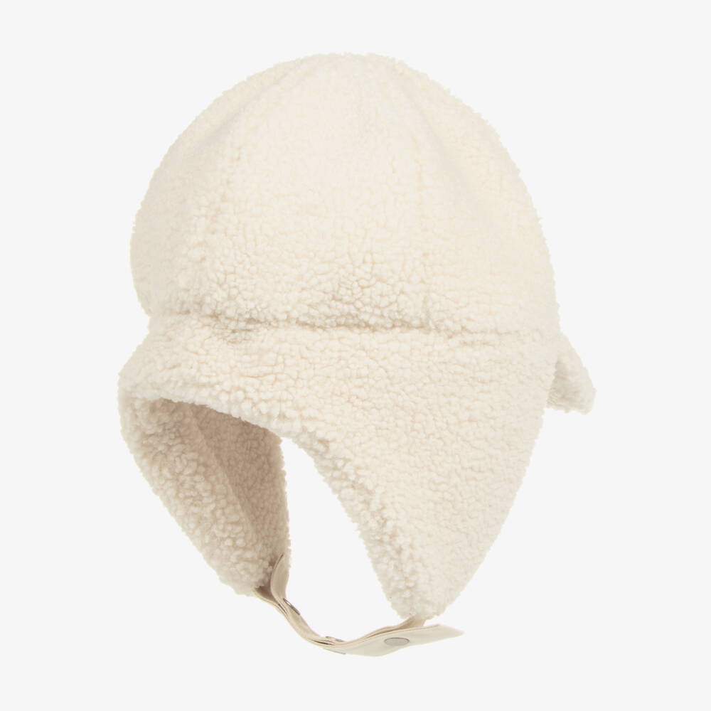 Parajumpers-Boys Ivory Fleece Earflap Hat | Childrensalon Outlet