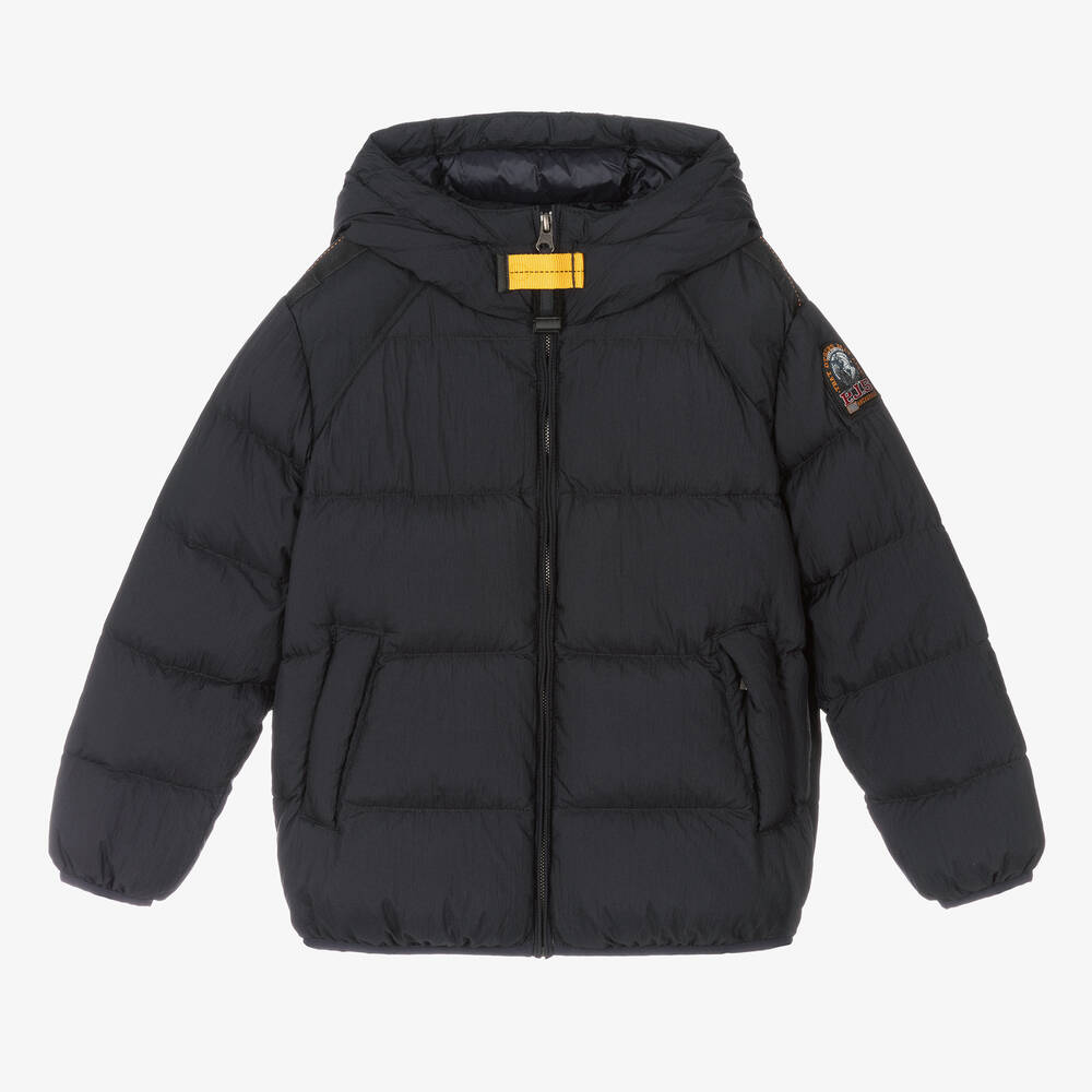 Parajumpers - Boys Navy Blue Hooded Down Jacket | Childrensalon