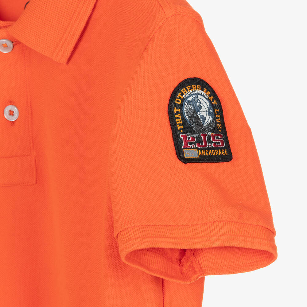 Parajumpers-Boys Orange Cotton Polo Shirt | Childrensalon Outlet