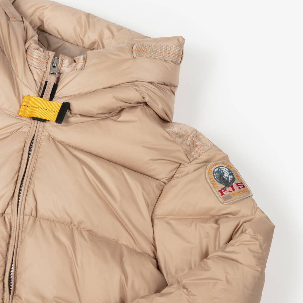 Parajumpers-Girls Beige Down Hooded Coat | Childrensalon Outlet