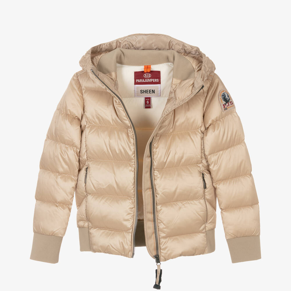 Parajumpers-Girls Beige Down Puffer Jacket | Childrensalon Outlet